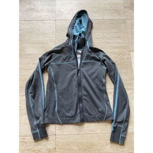 Mountain Hard Wear Jacket Women's Large‎ Blue Gray Full Zip Hooded W Thumb hole